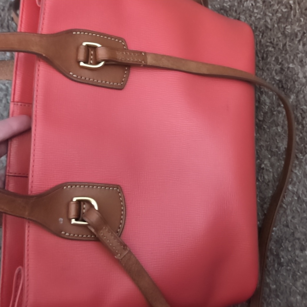 Dooney & Bourke Coral Tote with Brown Accents - Picture 11 of 12